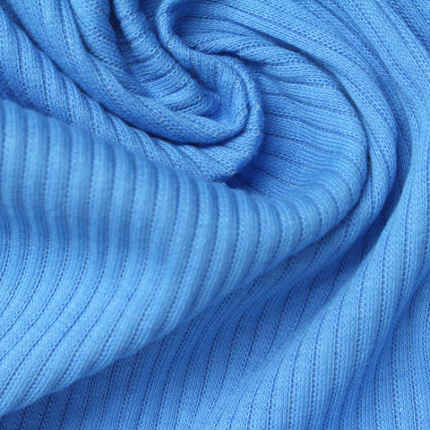 Rib Knit Fabric, 260 gsm, 110 cm — Blue, ref EF-247920