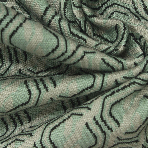 Black Geometric Jacquard, Viscose-Poly, 370 gsm