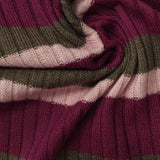 Magenta Diagonal-Stripe Rib Knit, Polyester — photo 1
