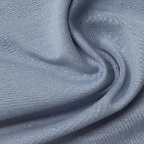 Washed Polyester Viscose Stretch Scuba Knit Fabric, 300 gsm, 160 cm — Blue