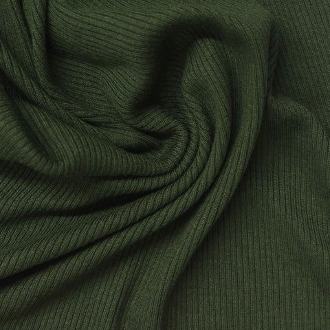 Dark Green Rib Knit, Viscose
