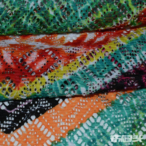 Jacquard 100% Polyester Jersey Knit Fabric, 200 gsm, 152 cm — Green