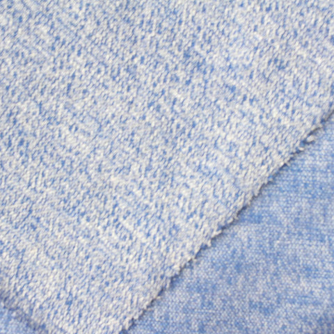 Blue Marl Chunky Knit, Poly-Viscose, 183 gsm