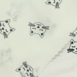 Black Cartoon-Cat Linen-Look, Polyester — photo 1