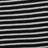Black Horizontal-Stripe Rib Knit, Cotton-Poly, 150 gsm — photo 1