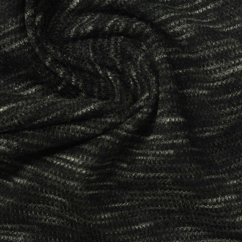 Dark Grey Marl Waffle Knit, Polyester, 190 gsm