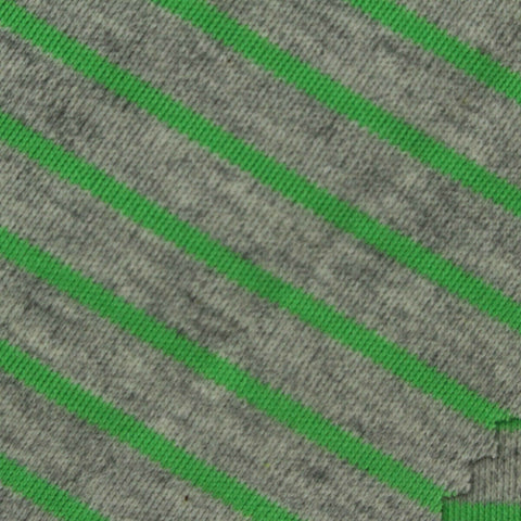 Green Horizontal-Stripe Interlock Knit, Cotton