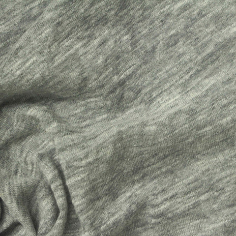 Heather Grey Marl Jersey Knit, Cotton-Poly, 165 gsm