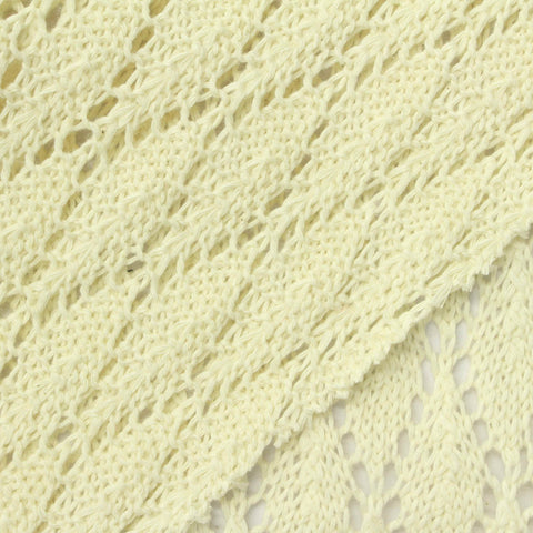Cream Diamond Pointelle Knit, Cotton, 260 gsm