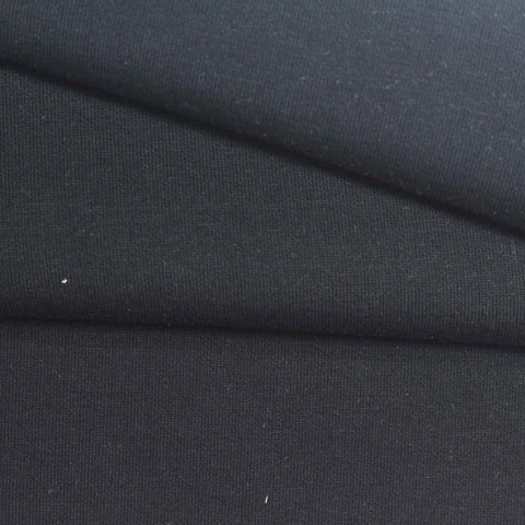 Cotton Polyester Stretch Scuba Knit Fabric, 350 gsm, 160 cm — Black