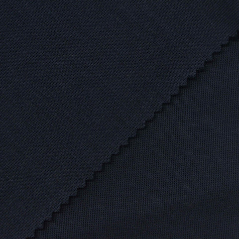 Polyester Cotton Scuba Knit Fabric, 300 gsm, 175 cm — Navy, ref EF-271371