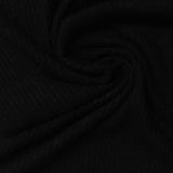 Brushed Viscose Polyester Stretch Rib Knit Fabric, 230 gsm — Black, ref EF-238816 — photo 1