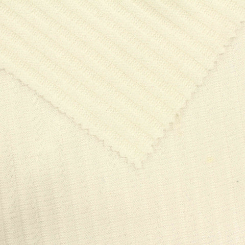 Polyester Stretch Rib Knit Fabric, 201 gsm, 148 cm — Beige