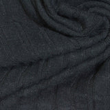 Black Vertical-Stripe Rib Knit, Viscose, 232 gsm — photo 1