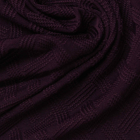 Dark Purple Tone-on-Tone Pointelle Knit, Polyester
