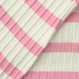 Pink Horizontal-Stripe Rib Knit, Cotton, 280 gsm — photo 1