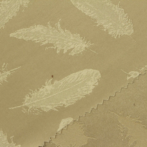 Khaki Leaf Jacquard, Poly-Viscose