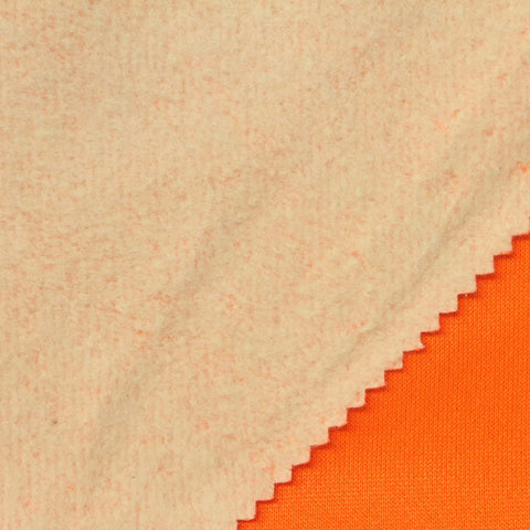 Brushed Polyester Cotton French Terry Fabric, 300 gsm, 165 cm — Orange
