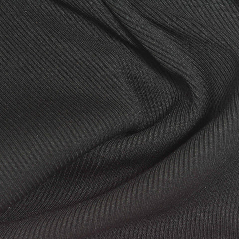 Black Ribbed Rib Knit, Polyester