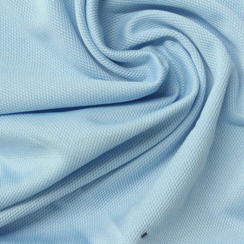 100% Polyester Birdseye Knit Fabric, 170 gsm, 180 cm — Blue