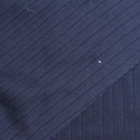 Dark Blue Marl Rib Knit, Polyester, 180 gsm