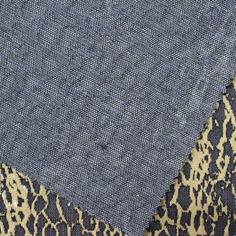 Dark Blue Animal Print Jacquard, Polyester