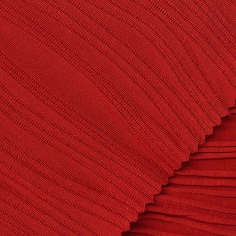 Jacquard Polyester Stretch Jersey Knit Fabric, 280 gsm — Red, ref EF-275633