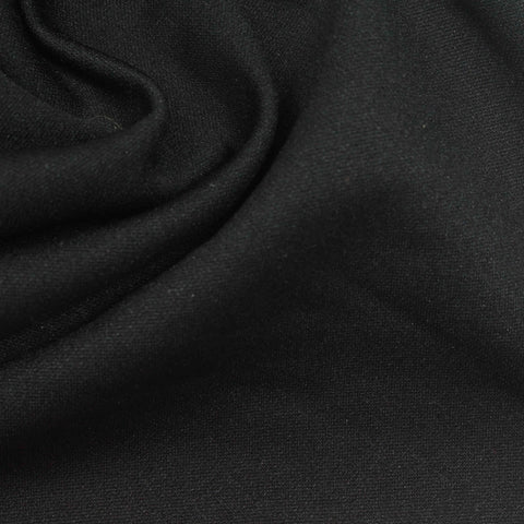 100% Polyester Interlock Knit Fabric, 290 gsm, 165 cm — Black