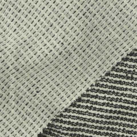 Black Horizontal-Stripe Bouclé, Poly-Viscose, 210 gsm