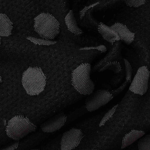 Black Textured-Stripe Jacquard, Viscose-Poly