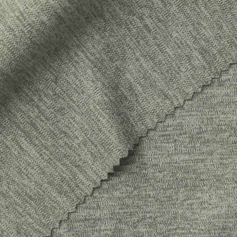 Heather Grey Marl Interlock Knit, Poly-Spandex