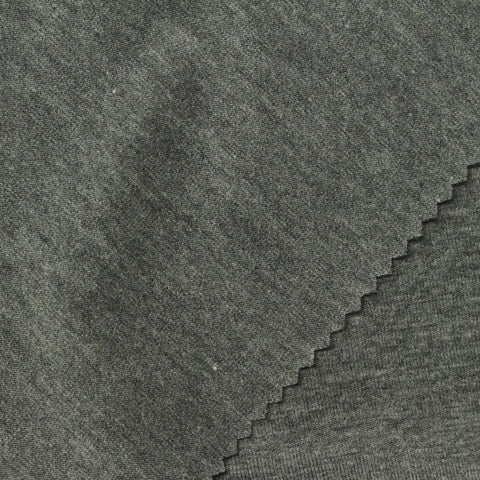 Dark Grey Heathered-Marl Jersey Knit, Poly-Cotton, 180 gsm