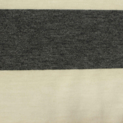 Striped Polyester Viscose Stretch Jersey Knit Fabric, 130 gsm, 160 cm — Grey