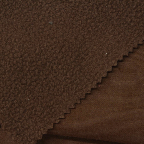 Polyester Cotton Fleece Fabric, 330 gsm, 185 cm — Brown