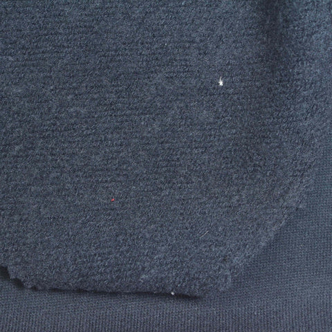 Brushed Cotton Polyester French Terry Fabric, 350 gsm, 180 cm — Navy