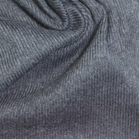 Polyester Stretch Rib Knit Fabric, 240 gsm, 125 cm — Grey