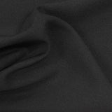 Polyester Viscose Stretch Linen-Look Fabric, 154 gsm — Black — photo 1