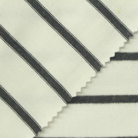 Dark Grey Horizontal-Stripe Chunky Knit, Poly-Viscose, 242 gsm