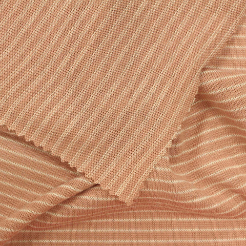 Peach Horizontal-Stripe Chunky Knit, Poly-Viscose