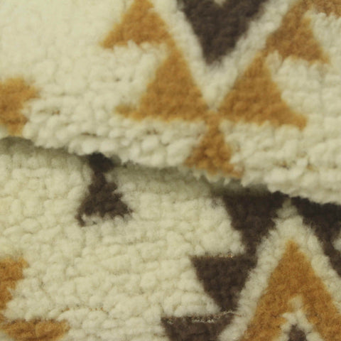 Tan Geometric Knit, Poly-Cotton