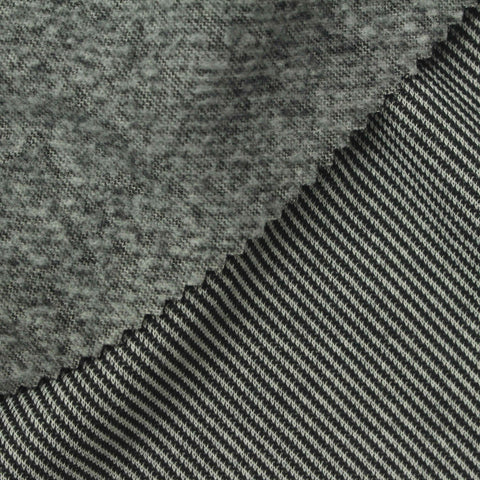 Black Diagonal-Stripe Interlock Knit, Polyester