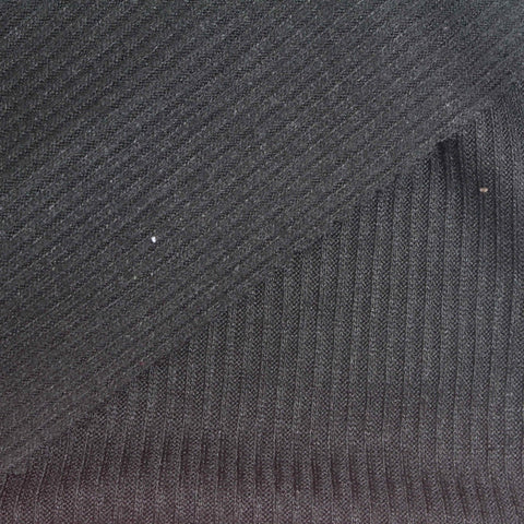 Brushed Viscose Polyester Stretch Rib Knit Fabric, 192 gsm, 150 cm — Grey