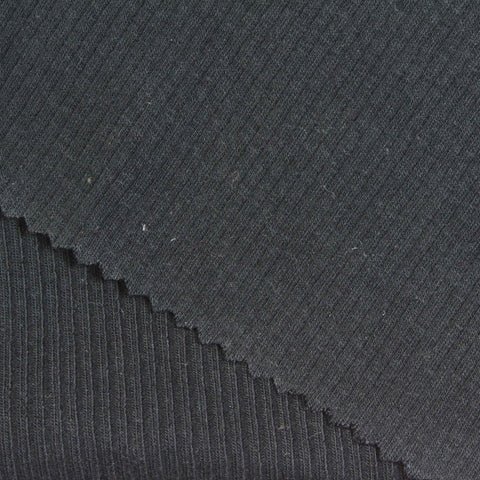 Black Ribbed Rib Knit
