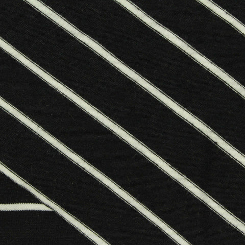 Black Horizontal-Stripe Knit, Viscose, 190 gsm