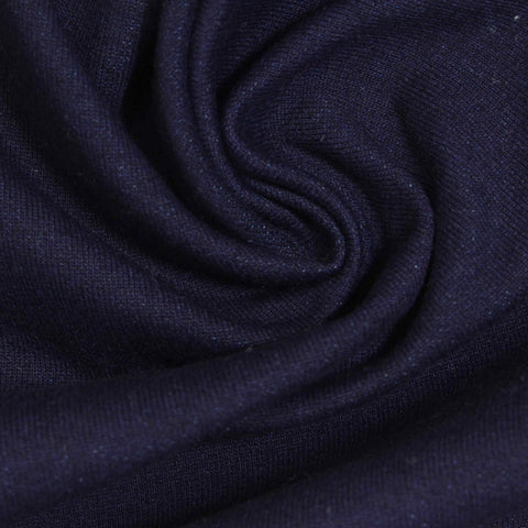 Navy Heather French Terry, Cotton-Poly