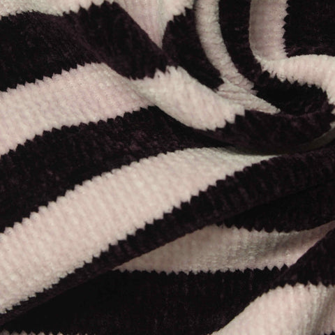 Black Stripes Chenille, Polyester, 350 gsm