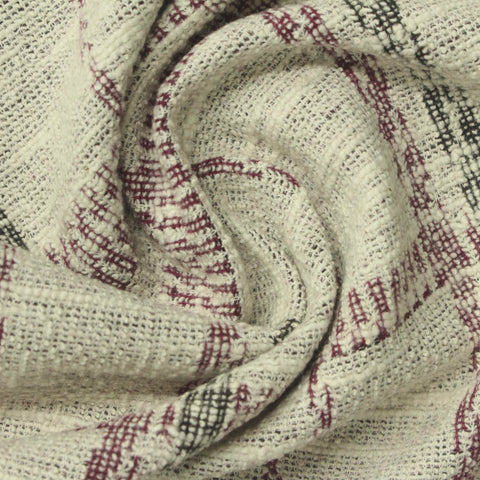 Off-White Geometric-Square Jacquard, Cotton-Poly