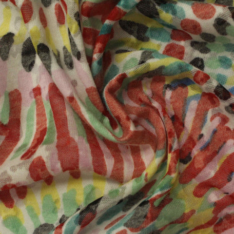 White Abstract Knit, Cotton-Poly
