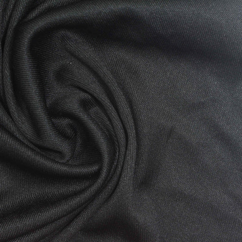 100% Polyester Rib Knit Fabric, 160 gsm, 170 cm — Black