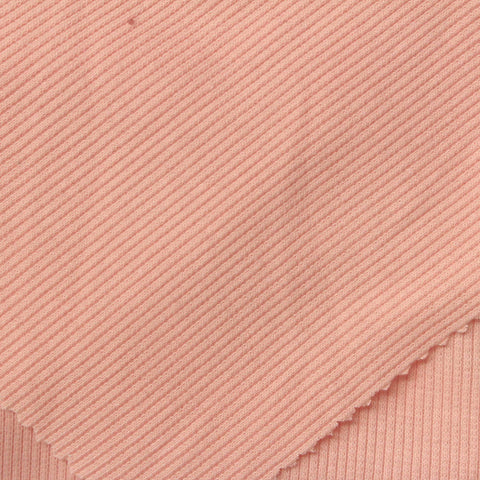 Dusty Peach Ribbed Rib Knit, Poly-Cotton